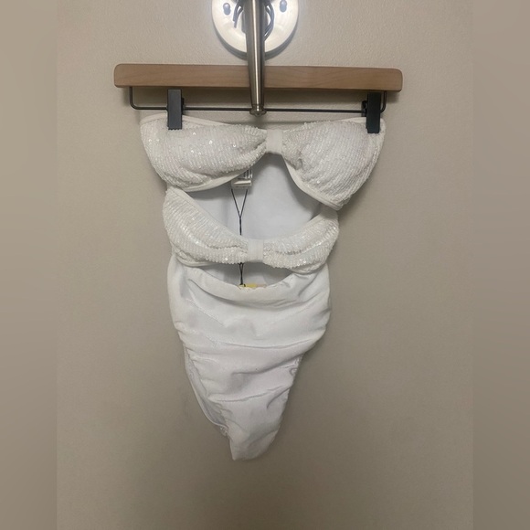 Adriana Degreas White Sequin High Leg Swimsuit - Picture 6 of 6